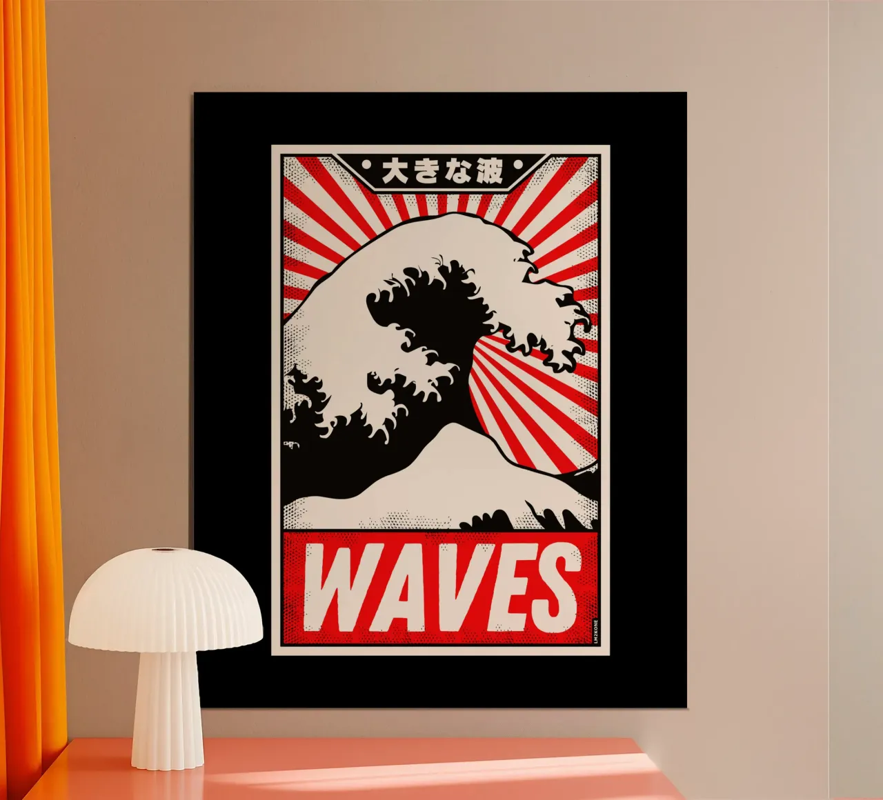 Poster d'epoca Retro Waves poster con telaio in alluminio da LM2KONE