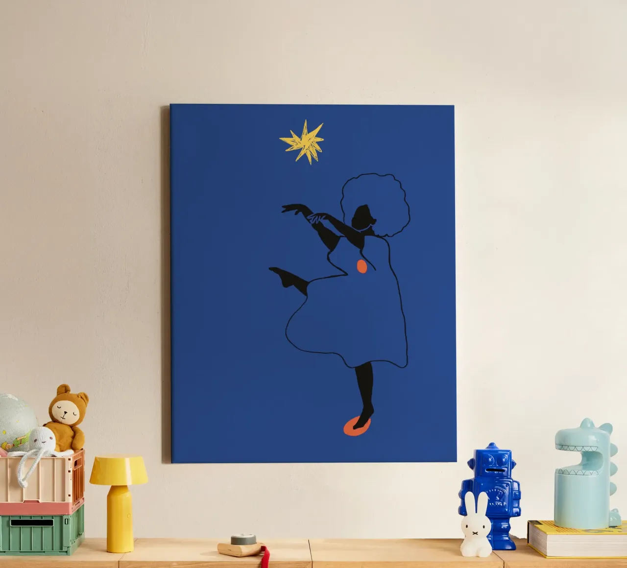 Dans en de geallieerde ster (naar Henri Matisse) canvas met Baklijst van tainah negreiros