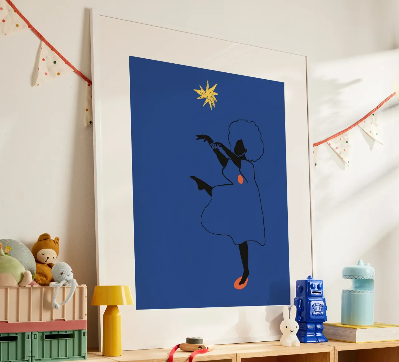 Tanz und der verbündete Stern (nach Henri Matisse) Poster mit Holzrahmen von tainah negreiros