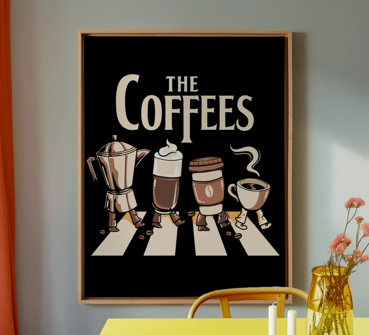 The Coffees - Parodie canvas met Baklijst van LM2KONE