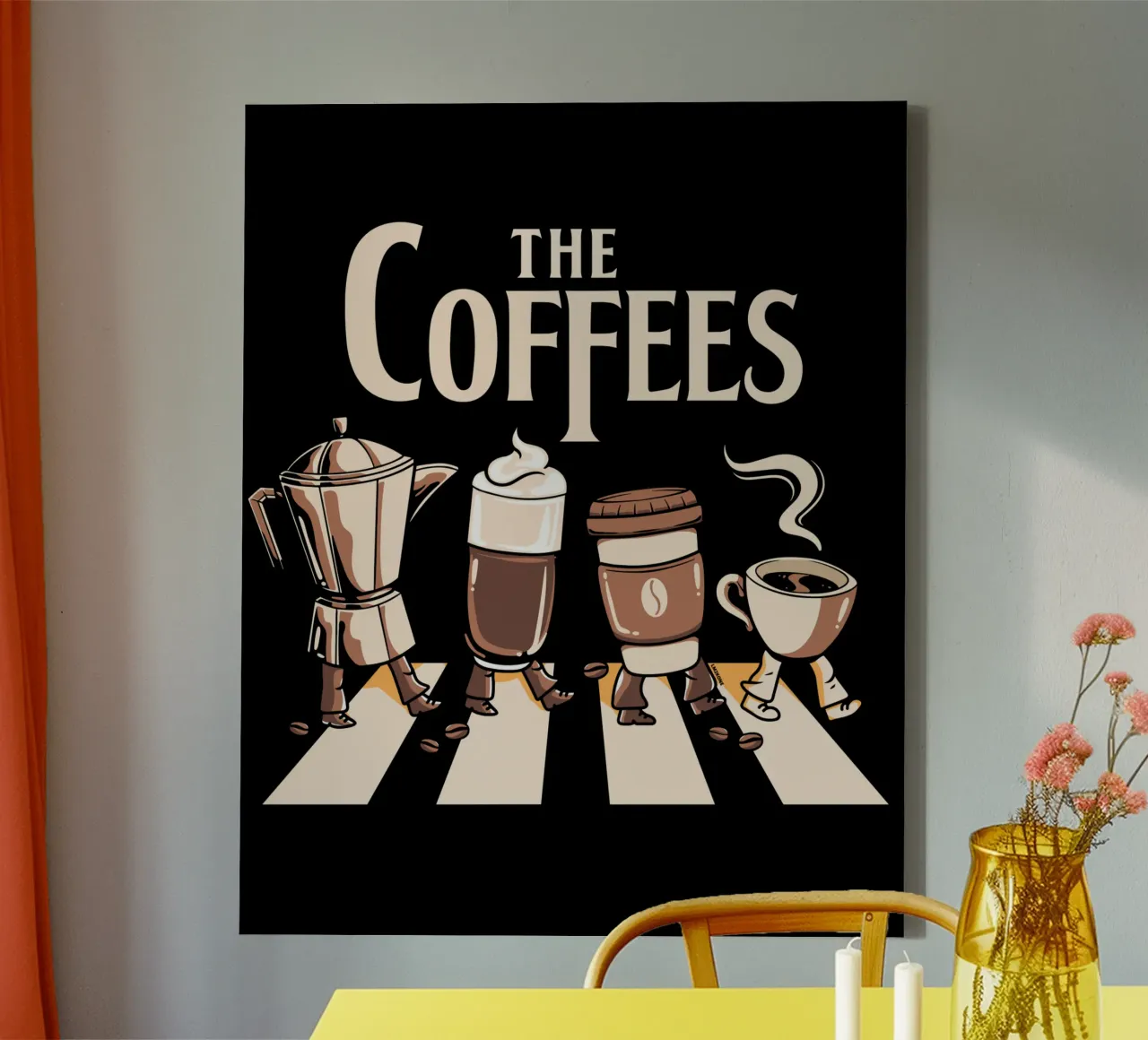 The Coffees - Parodie canvas met Baklijst van LM2KONE