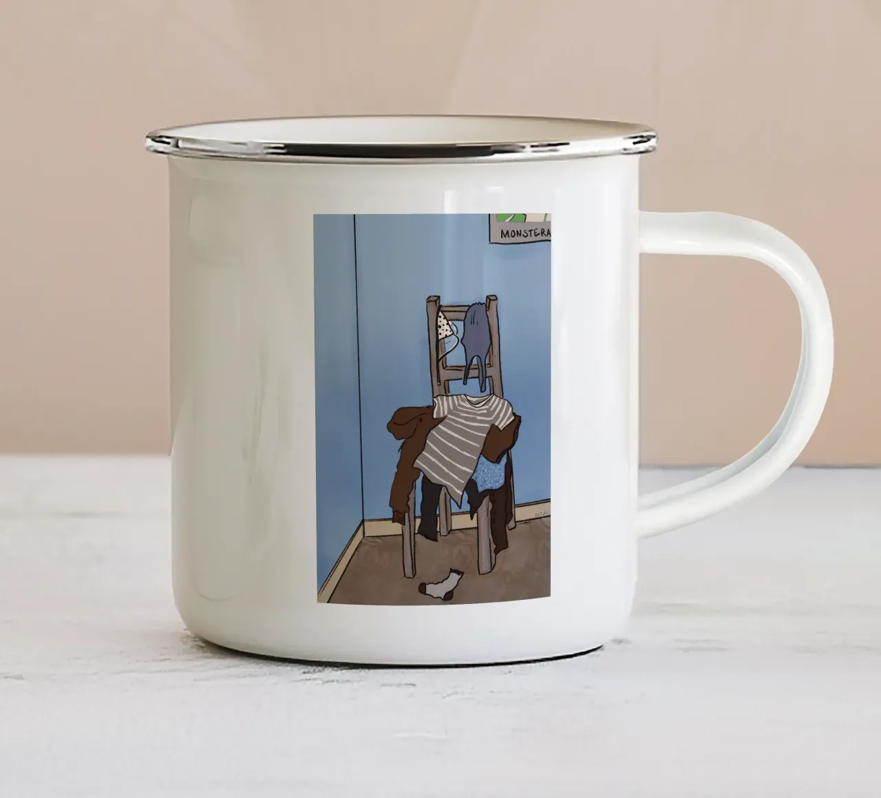 La sedia tazza in smalto da Beeeplan