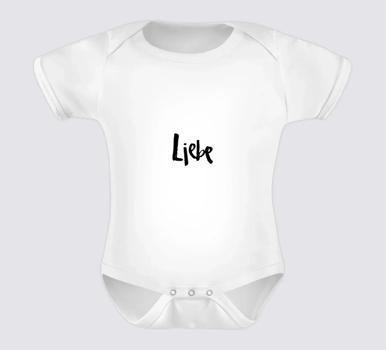 Liebe 2 Kurzarm Babybody von Brushmeetspaper