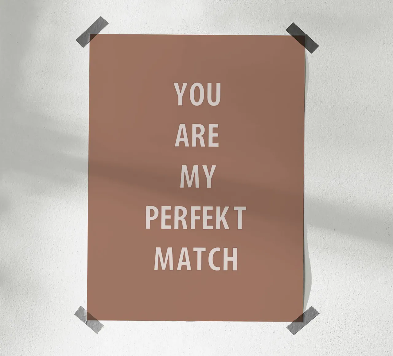 "Sei il mio partner perfetto" Chic poster con telaio in plastica da Carinaprint