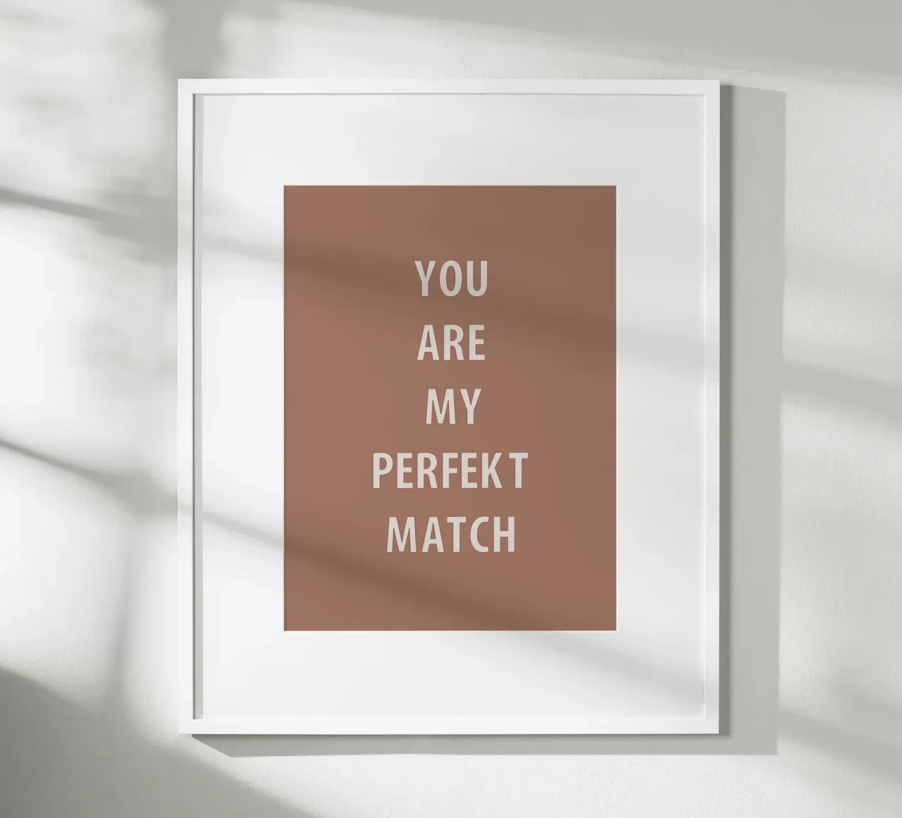 "Sei il mio partner perfetto" Chic poster con telaio in plastica da Carinaprint