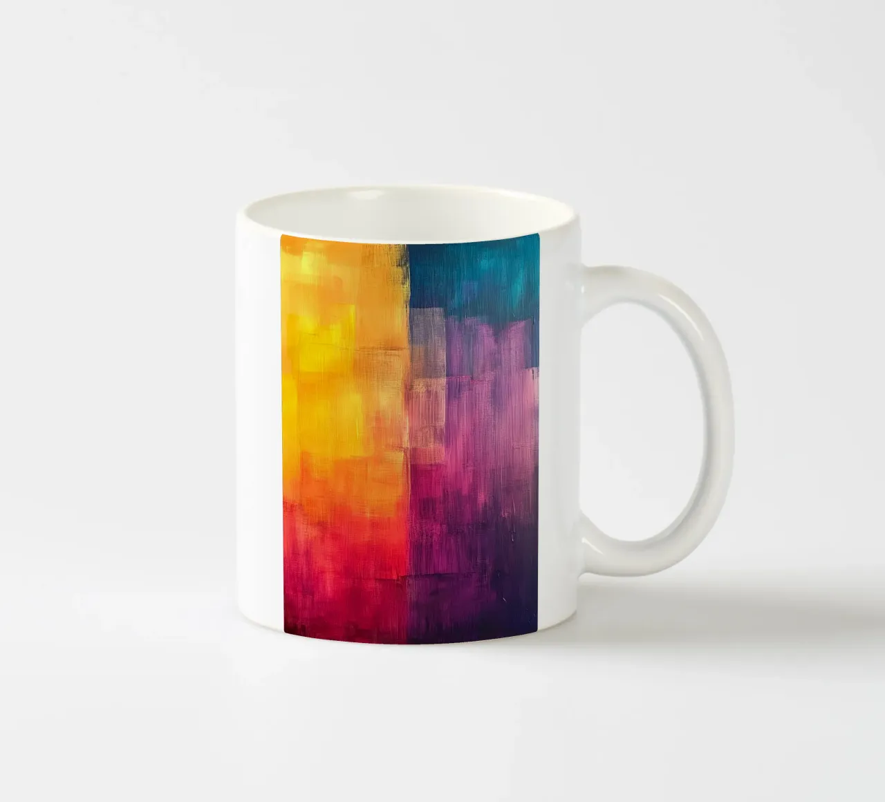 Modern abstraction colors ceramic mug by Justyna Jaszke JBJart