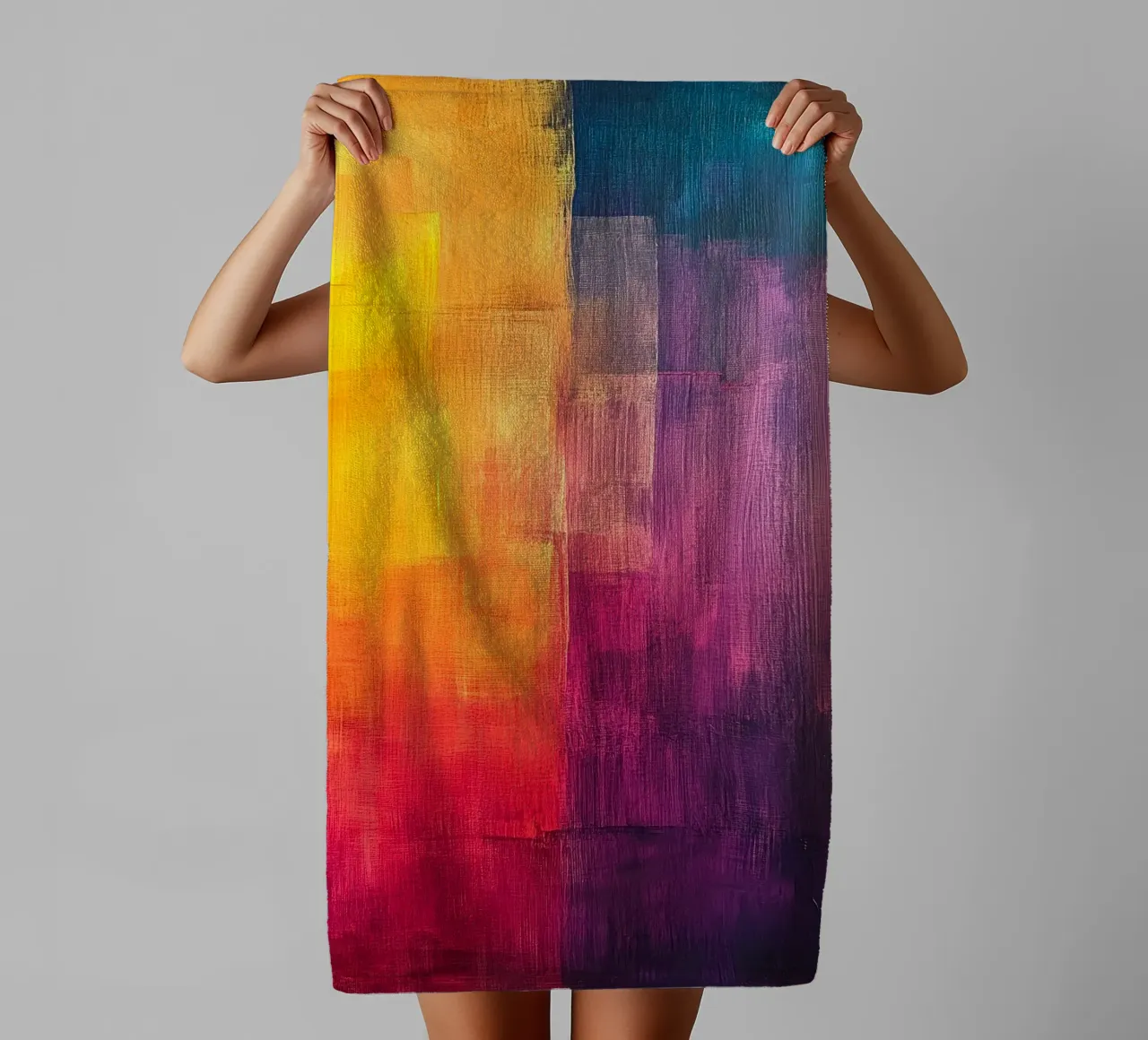 Modern abstraction colors towel by Justyna Jaszke JBJart