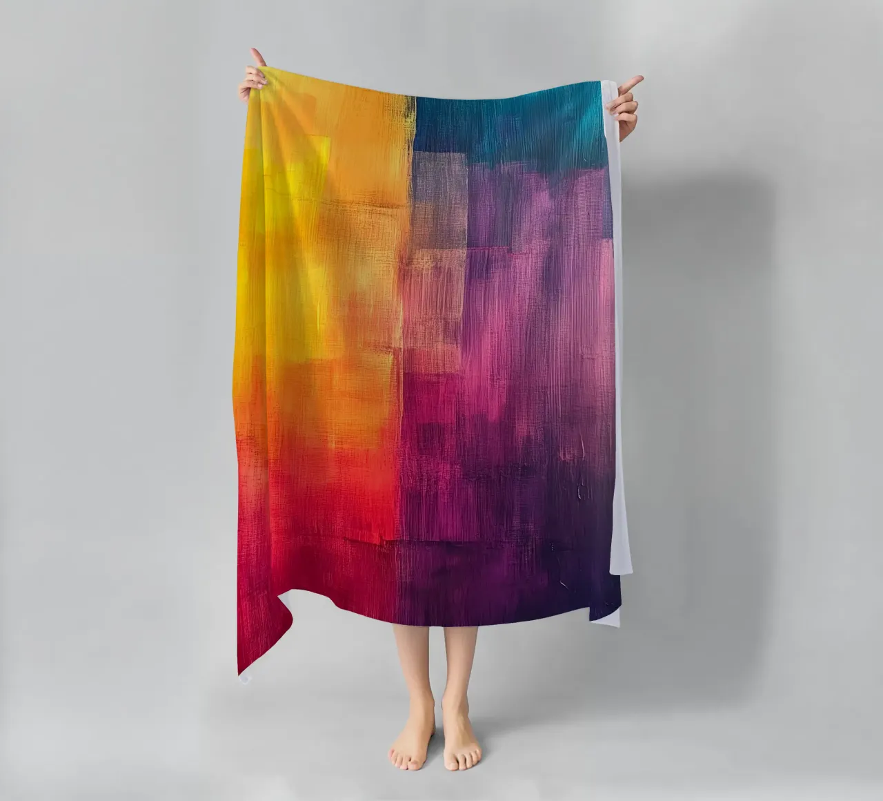 Modern abstraction colors beach towel by Justyna Jaszke JBJart