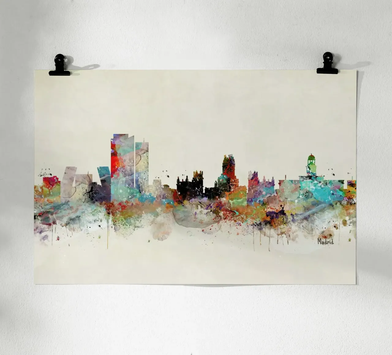 Madrid poster con telaio in legno da Brian Buckley