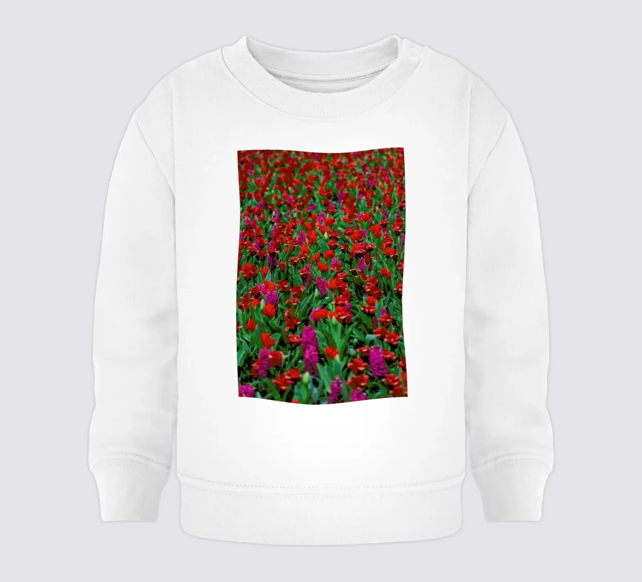 Tulip Field Red felpa neonato da Curious Collections by Marielle Leenders