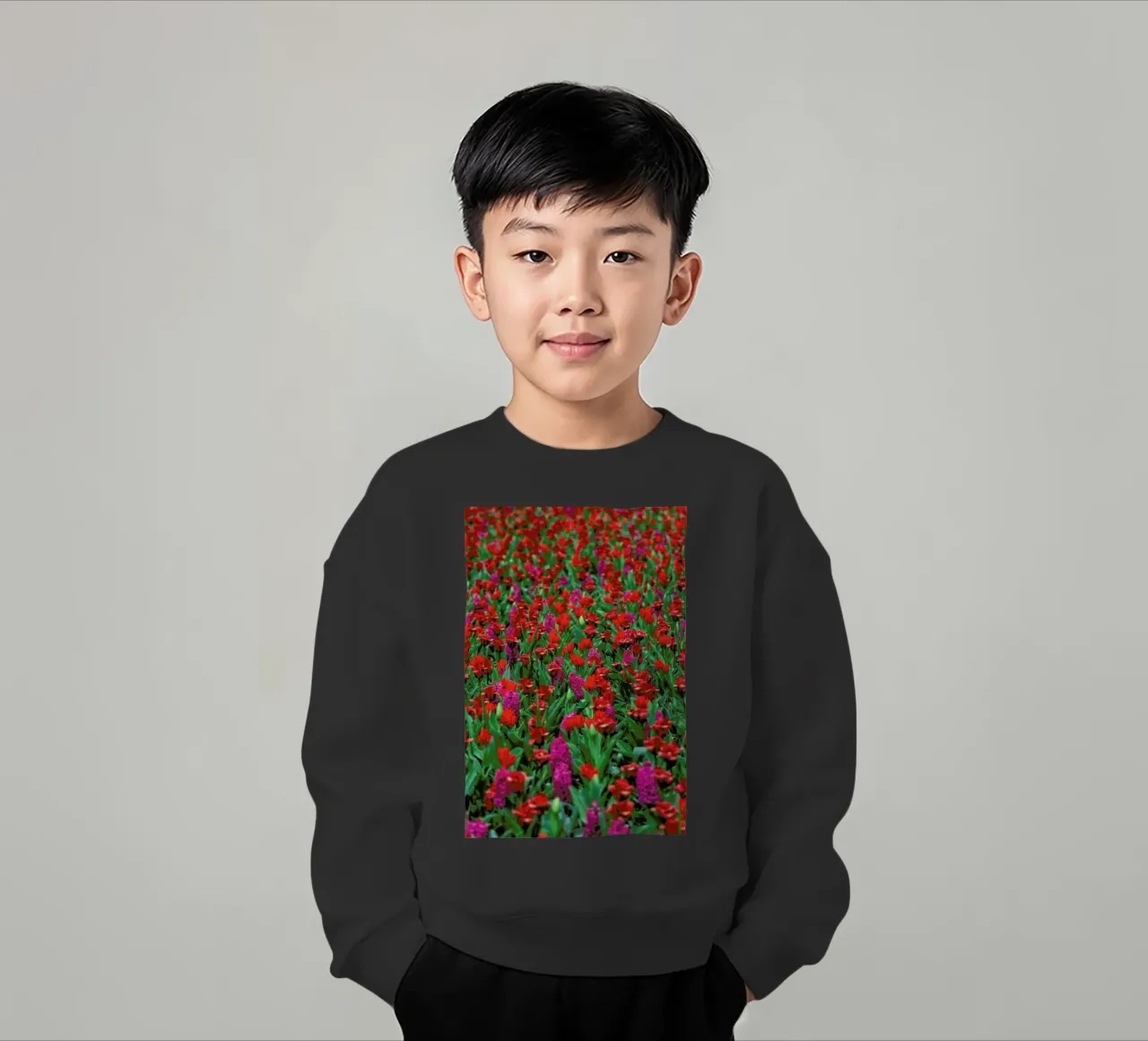 Tulip Field Red felpa bambino da Curious Collections by Marielle Leenders