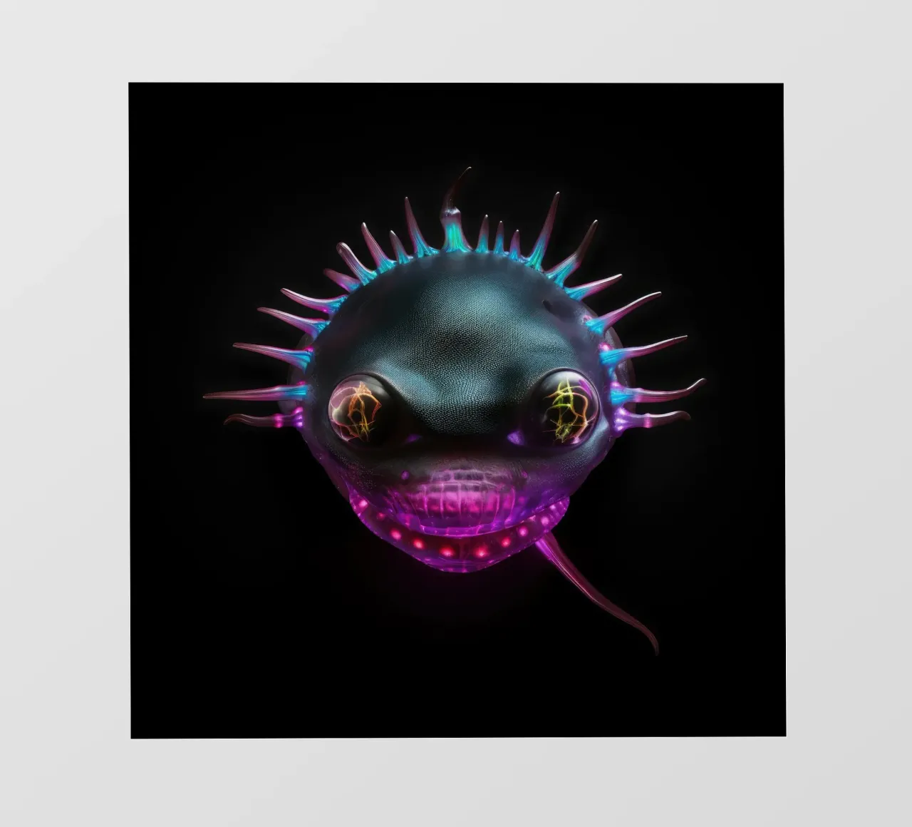 Neon Glowing Axolotl photo wallpaper by Animal Portraits