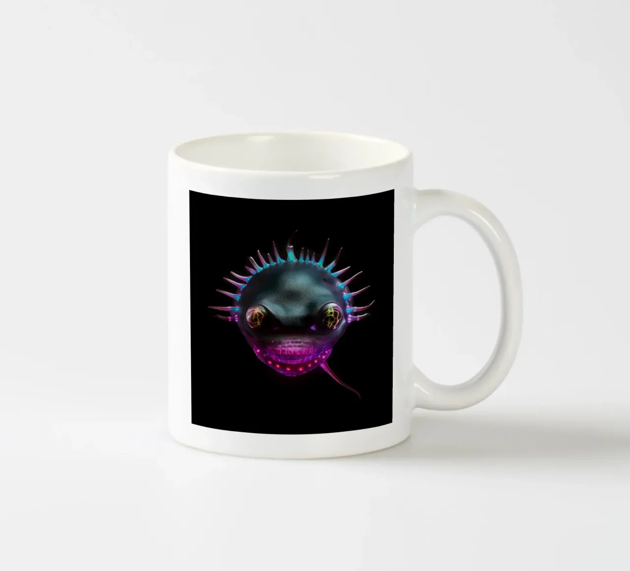 Axolotl luminoso al neon tazza in ceramica da Animal Portraits