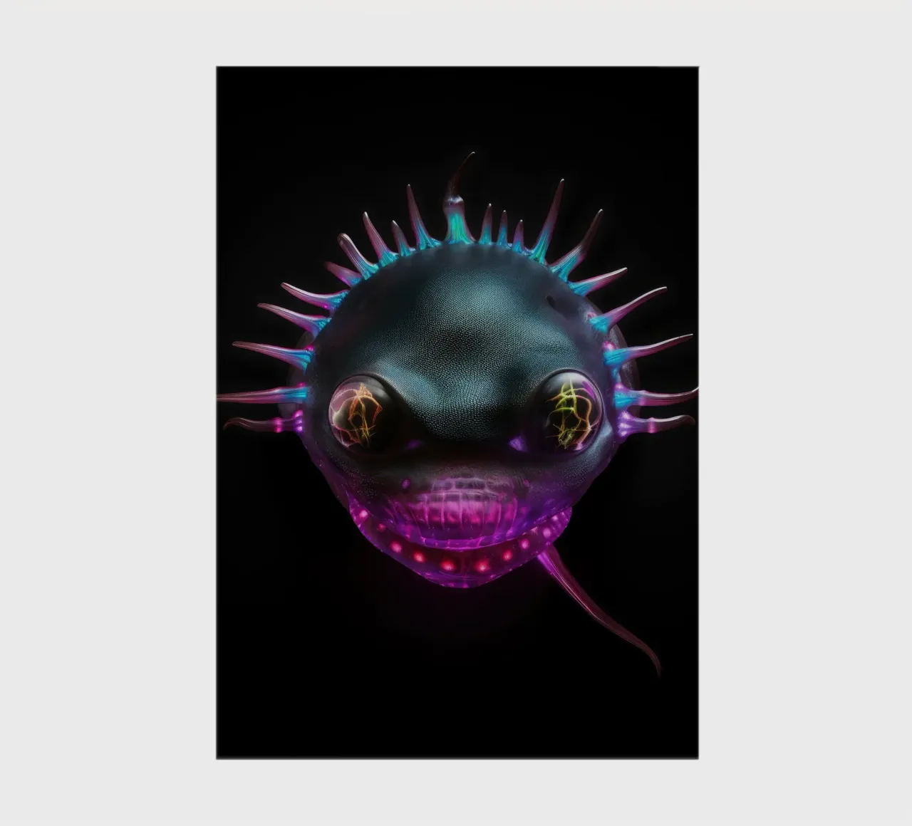 Neon Glowing Axolotl notebook by Animal Portraits