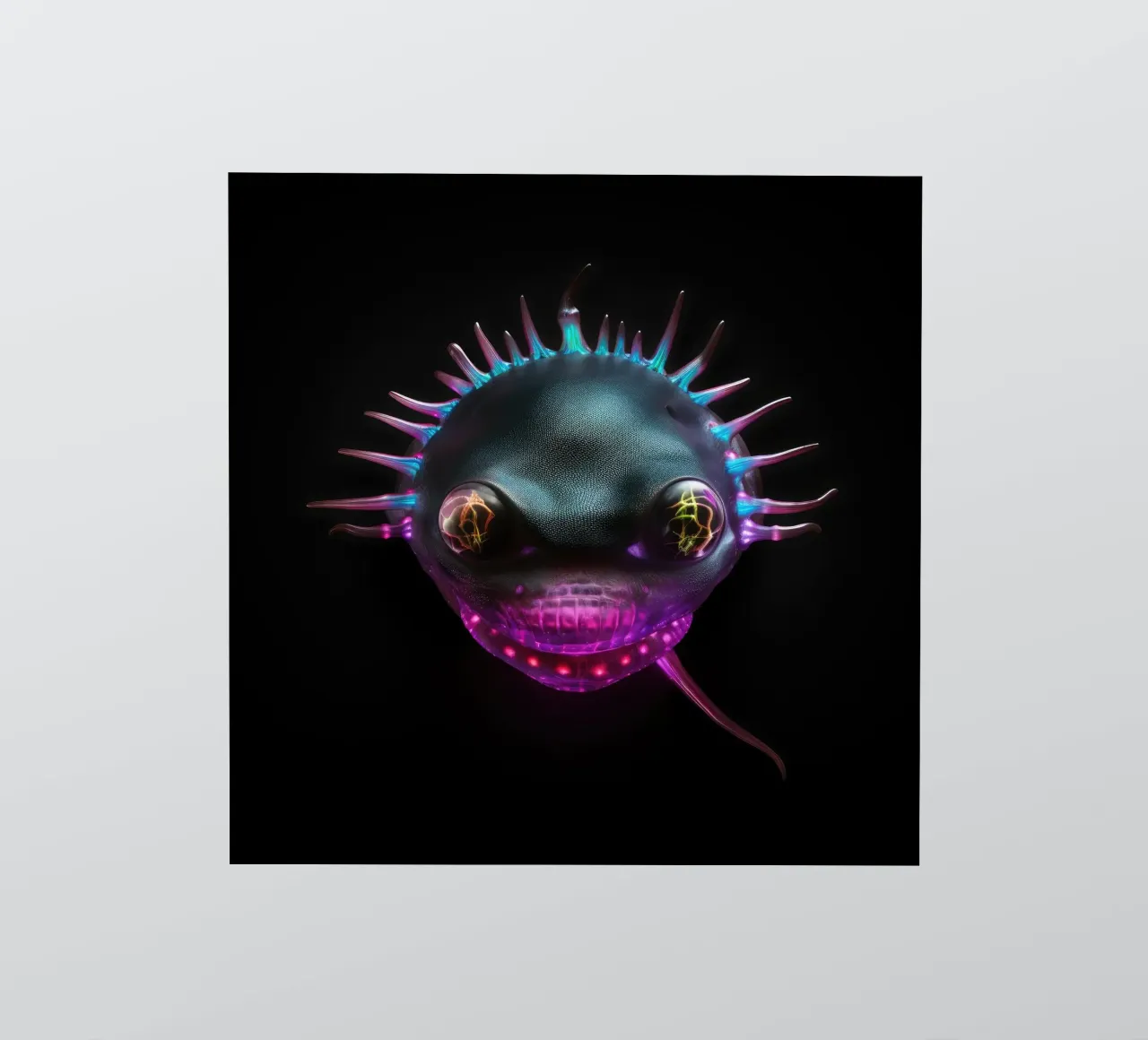 Neon Glowing Axolotl sticker by Animal Portraits
