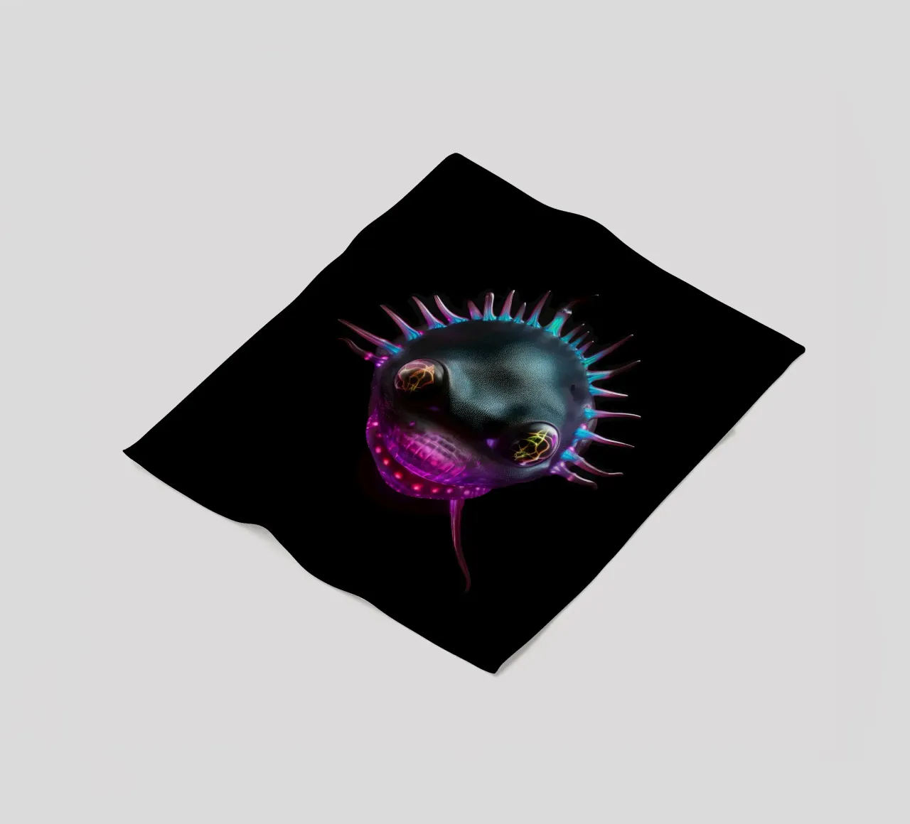 Axolotl luminoso al neon coperta in pile da Animal Portraits