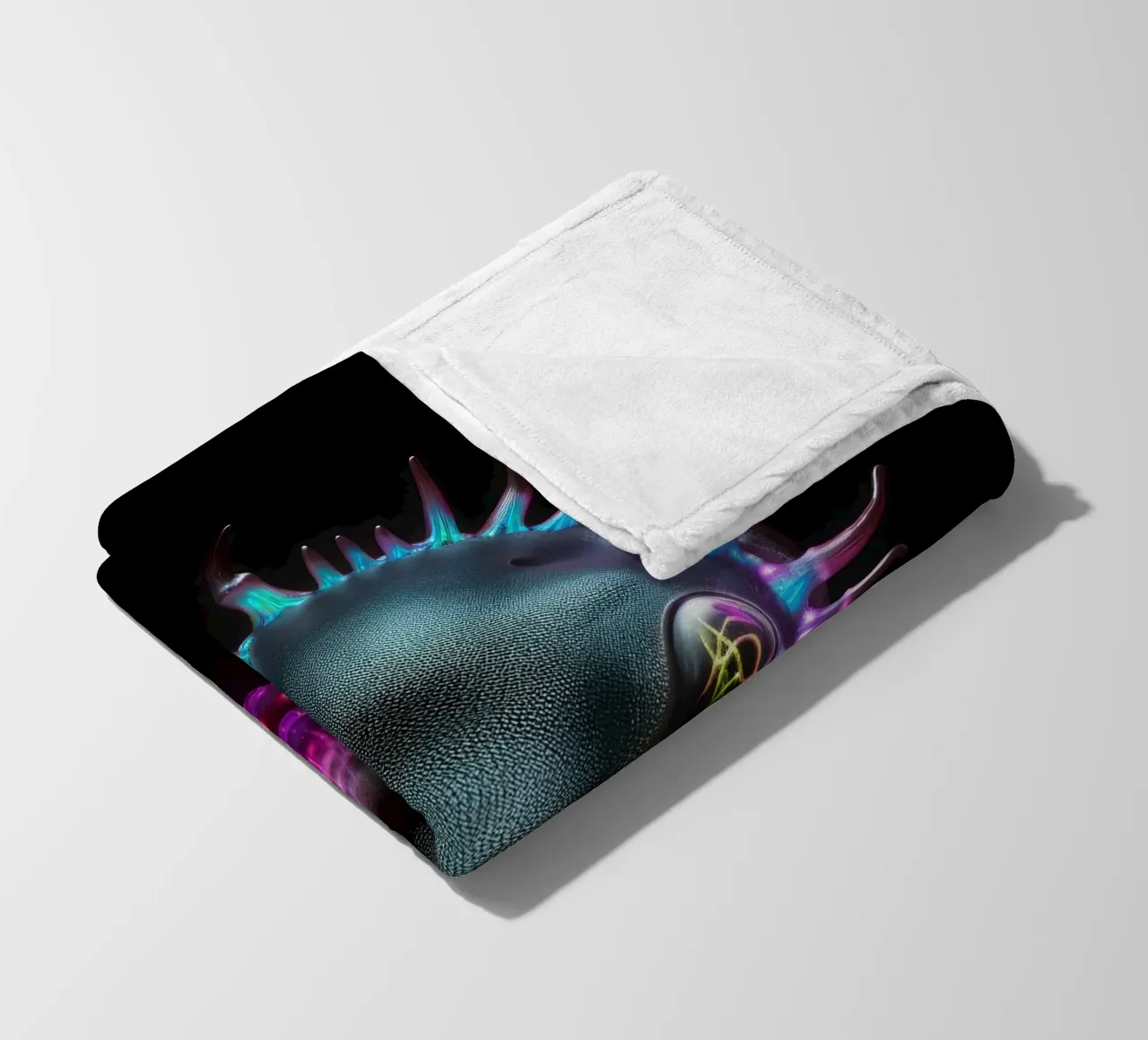 Axolotl luminoso al neon coperta in pile da Animal Portraits