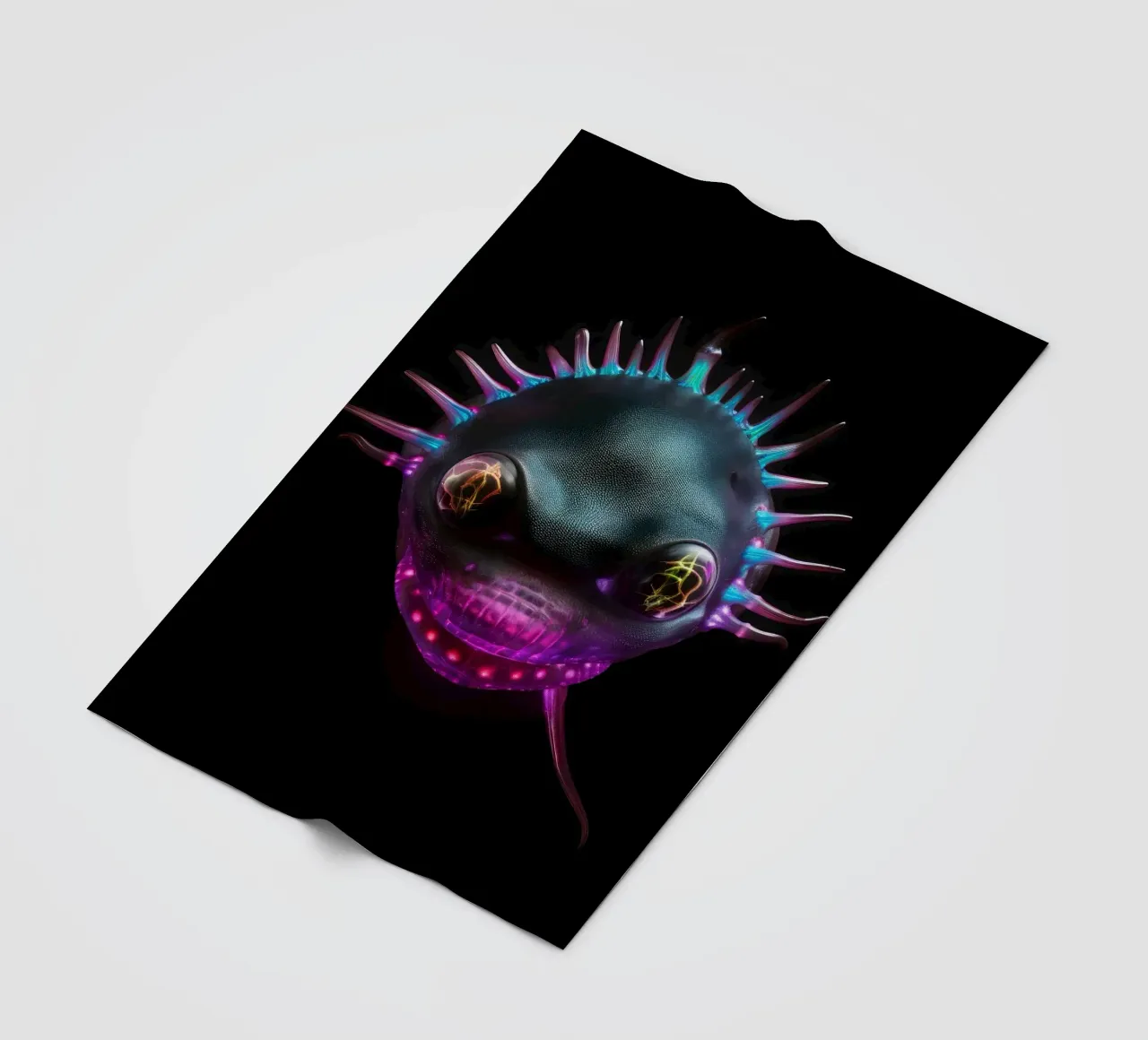 Axolotl luminoso al neon coperta in pile da Animal Portraits