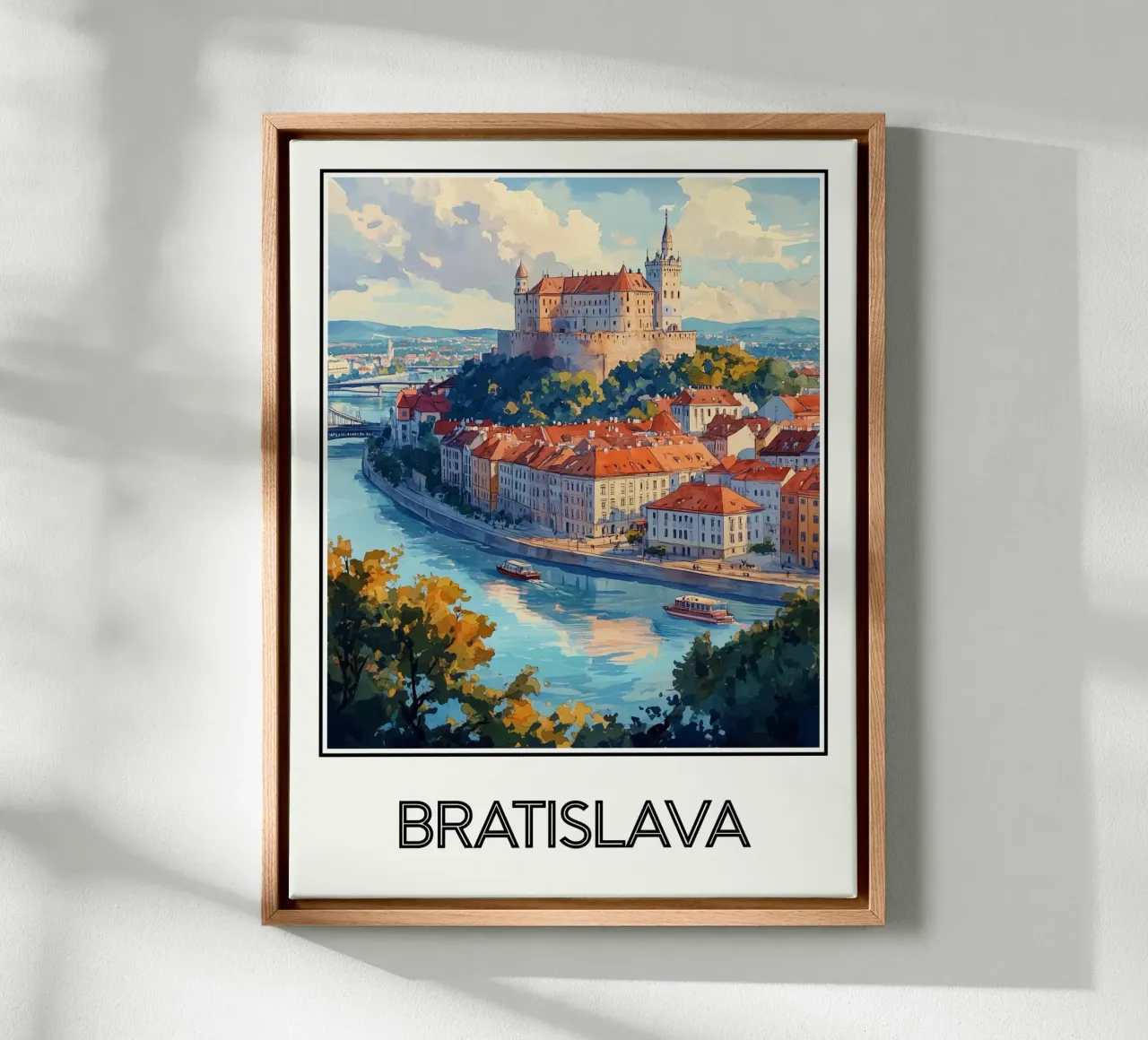 Bratislava canvas met Baklijst van Frame the World
