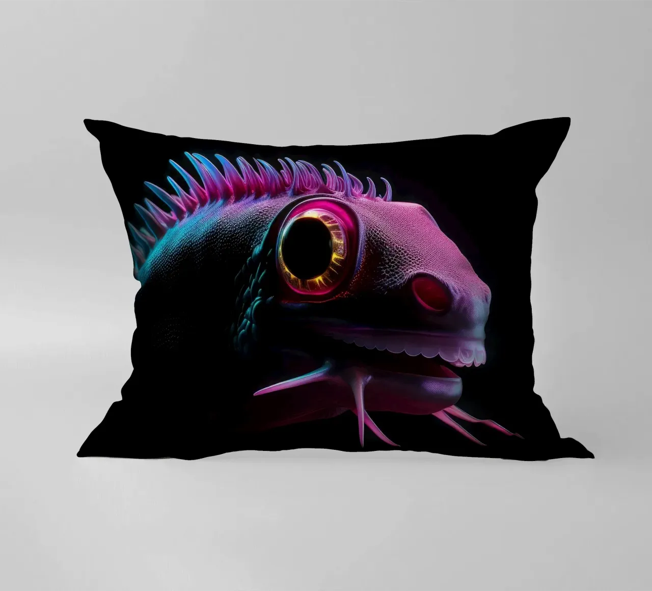 Axolotl luminoso al neon cuscino da Animal Portraits