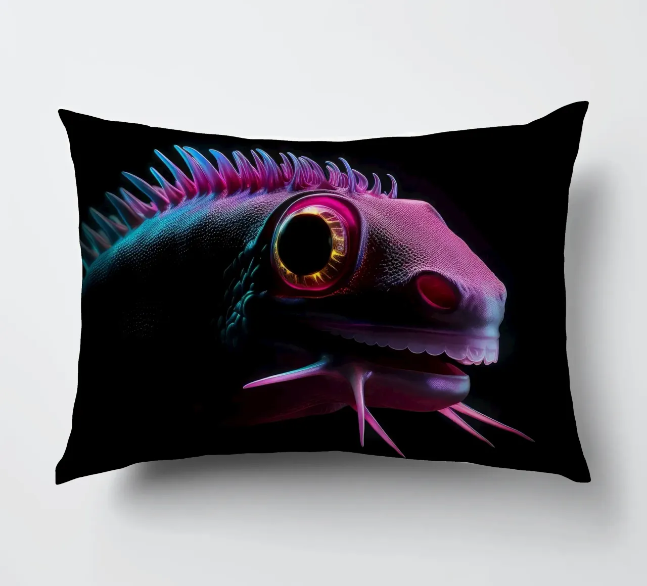 Axolotl luminoso al neon cuscino da Animal Portraits
