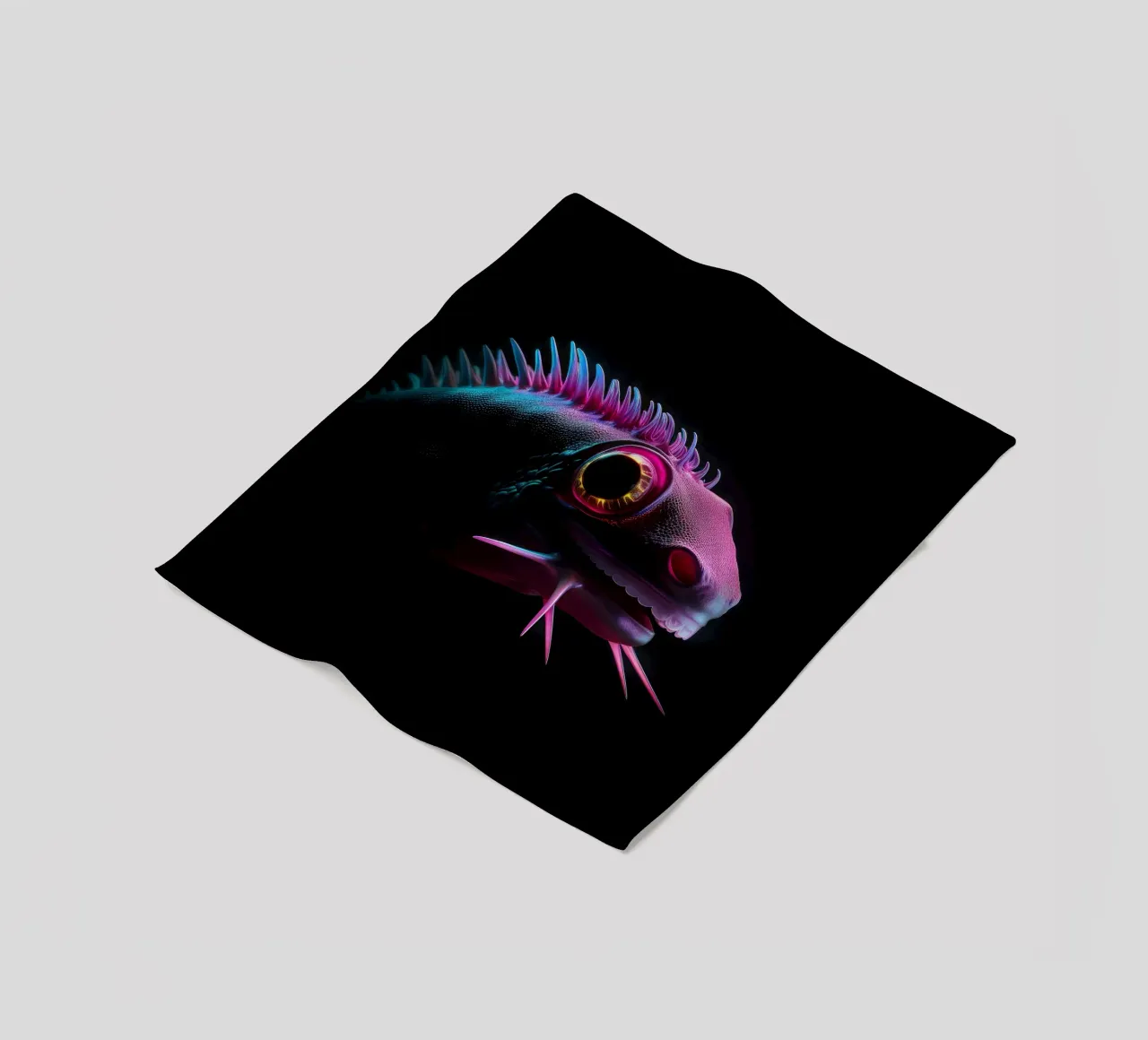 Axolotl luminoso al neon coperta in pile da Animal Portraits