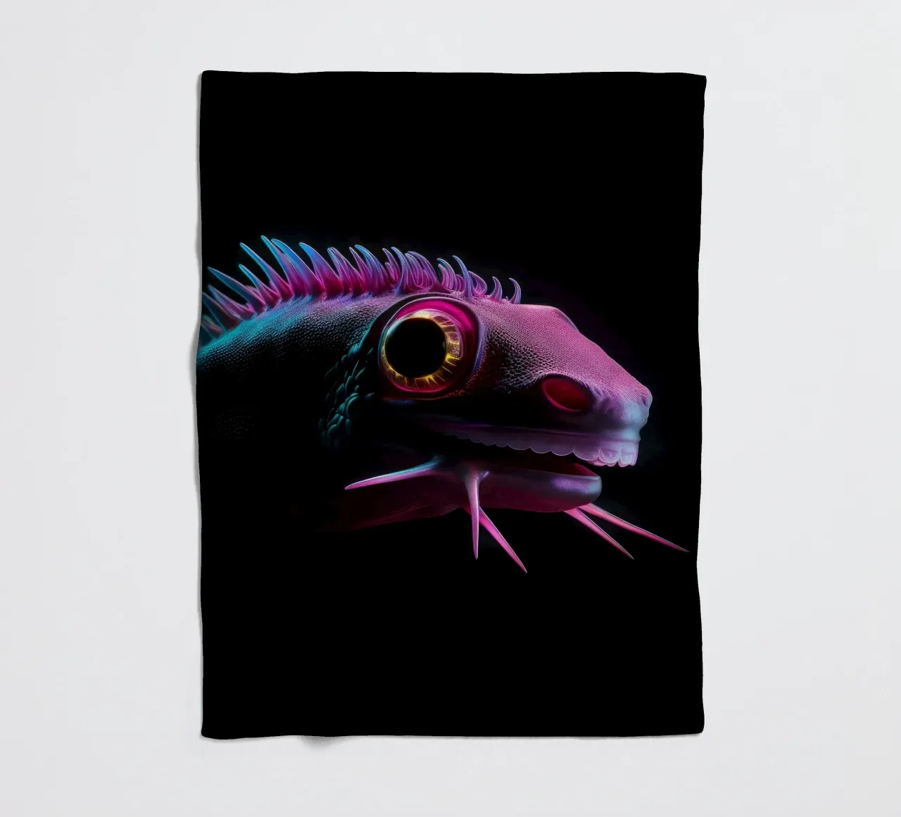 Axolotl luminoso al neon coperta in pile da Animal Portraits