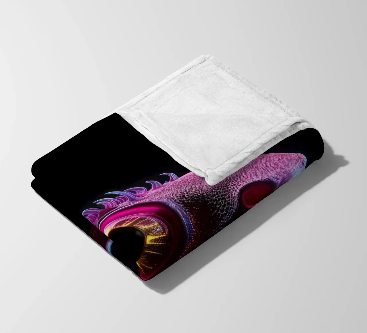 Axolotl luminoso al neon coperta in pile da Animal Portraits