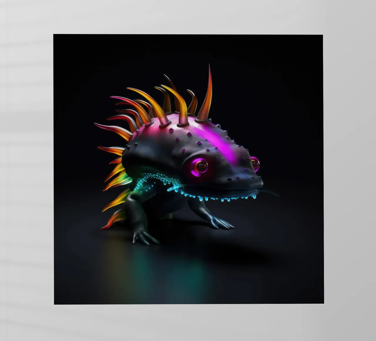 Axolotl luminoso al neon pellicola backlit da Animal Portraits