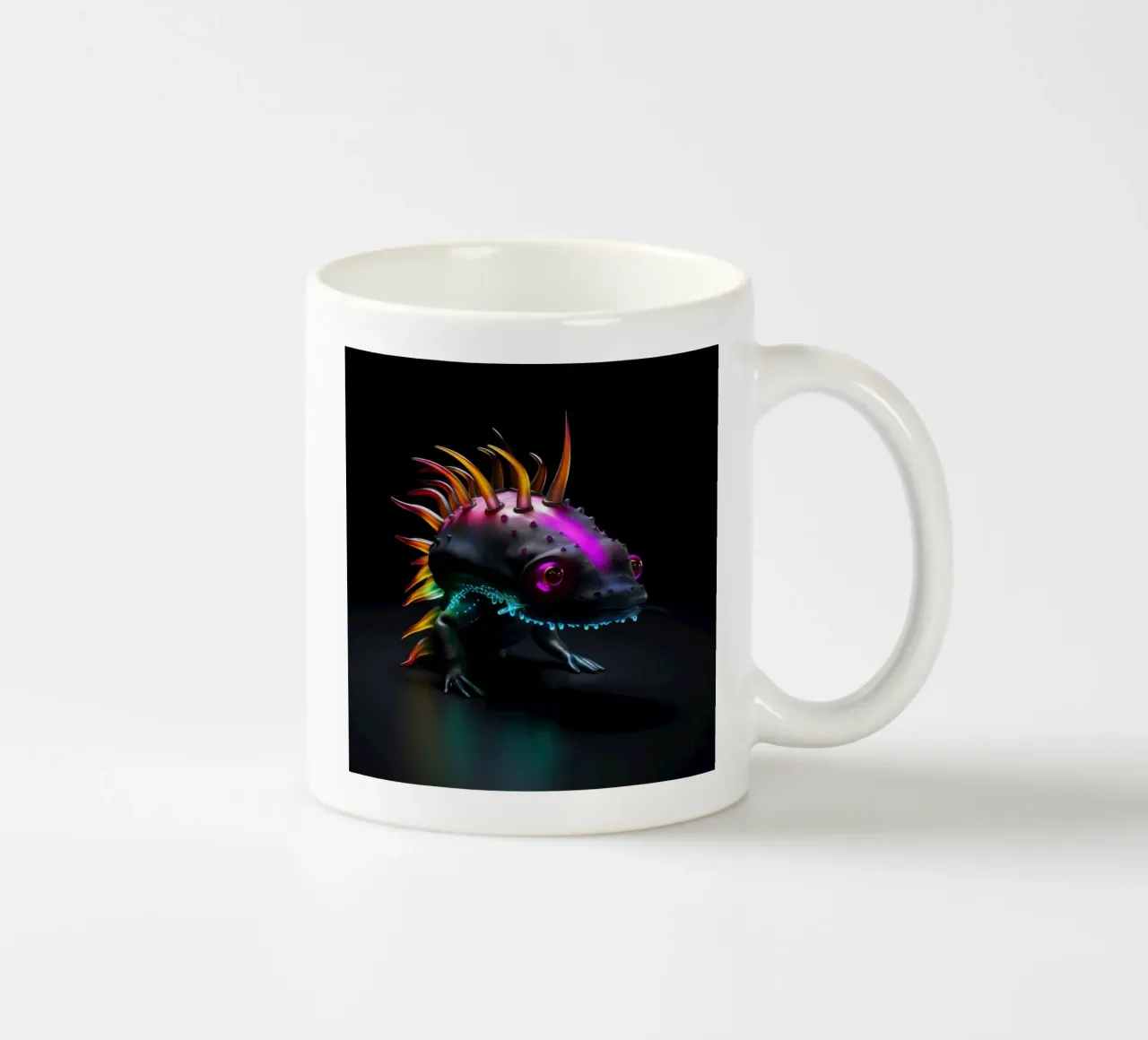 Axolotl luminoso al neon tazza in ceramica da Animal Portraits