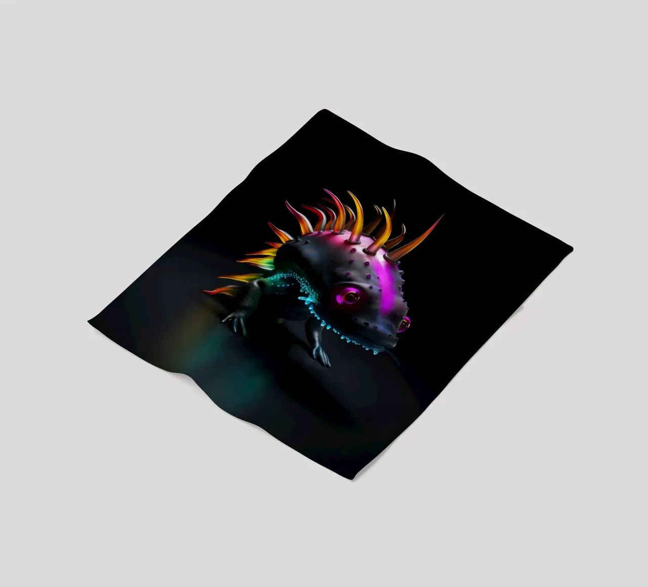 Axolotl luminoso al neon coperta in pile da Animal Portraits