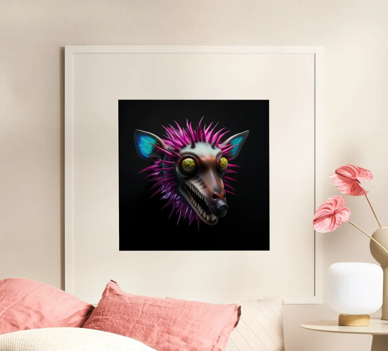 Neon incandescente Aye-aye carta hahnemühle da Animal Portraits