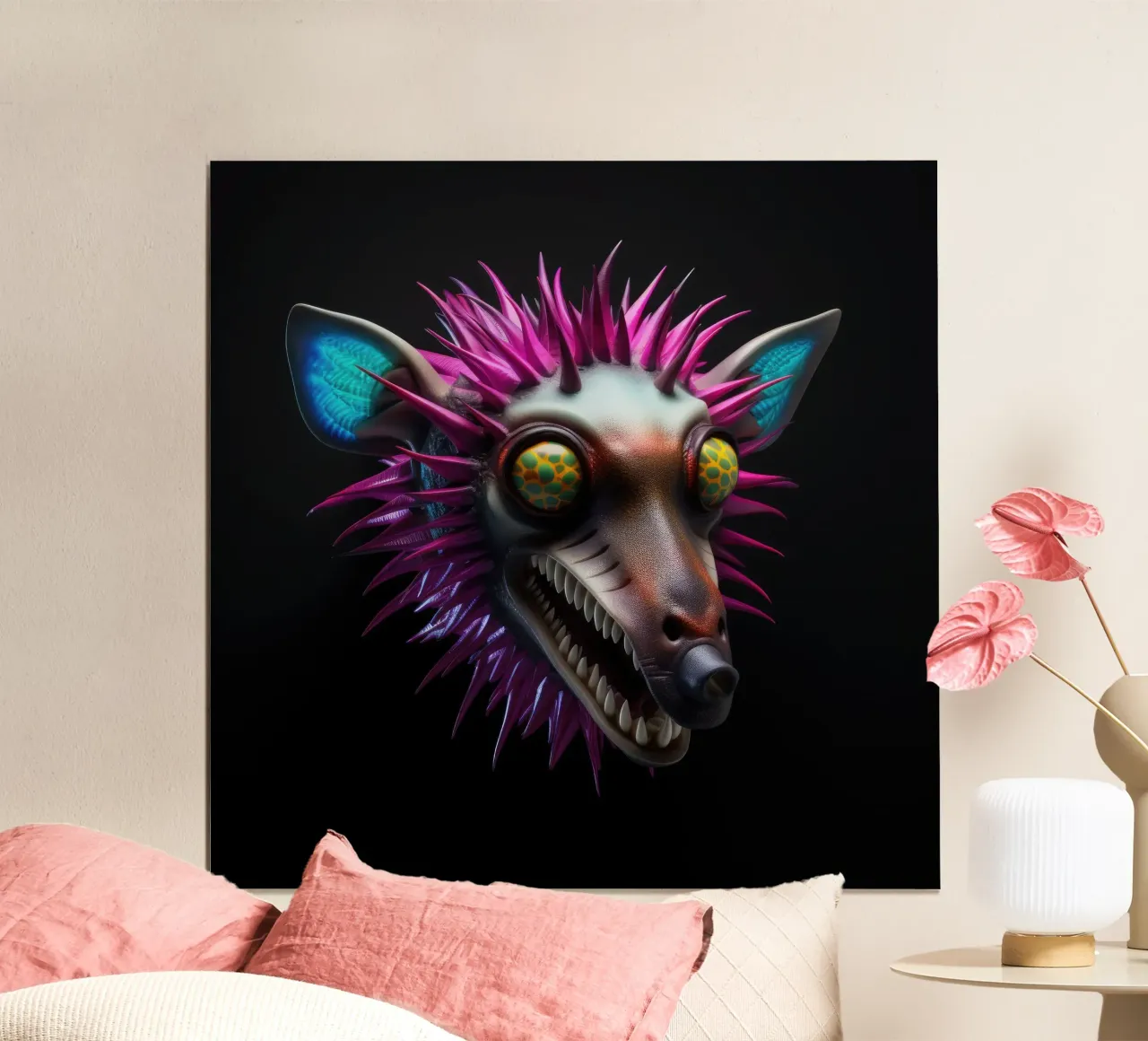 Neon incandescente Aye-aye carta hahnemühle da Animal Portraits