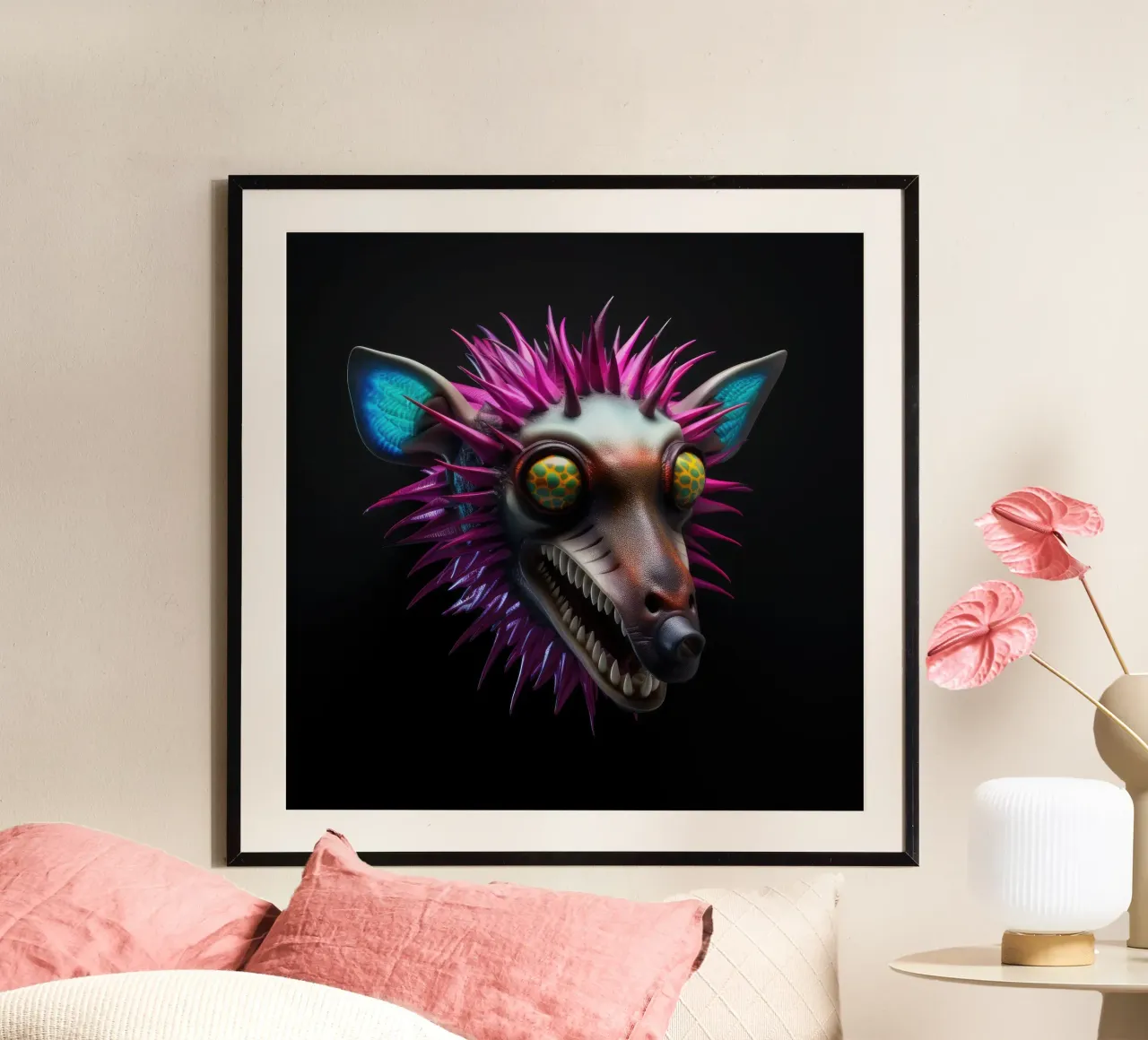 Neon incandescente Aye-aye carta hahnemühle da Animal Portraits