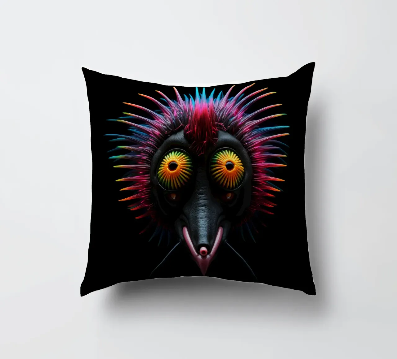 Neon incandescente Aye-aye cuscino da Animal Portraits