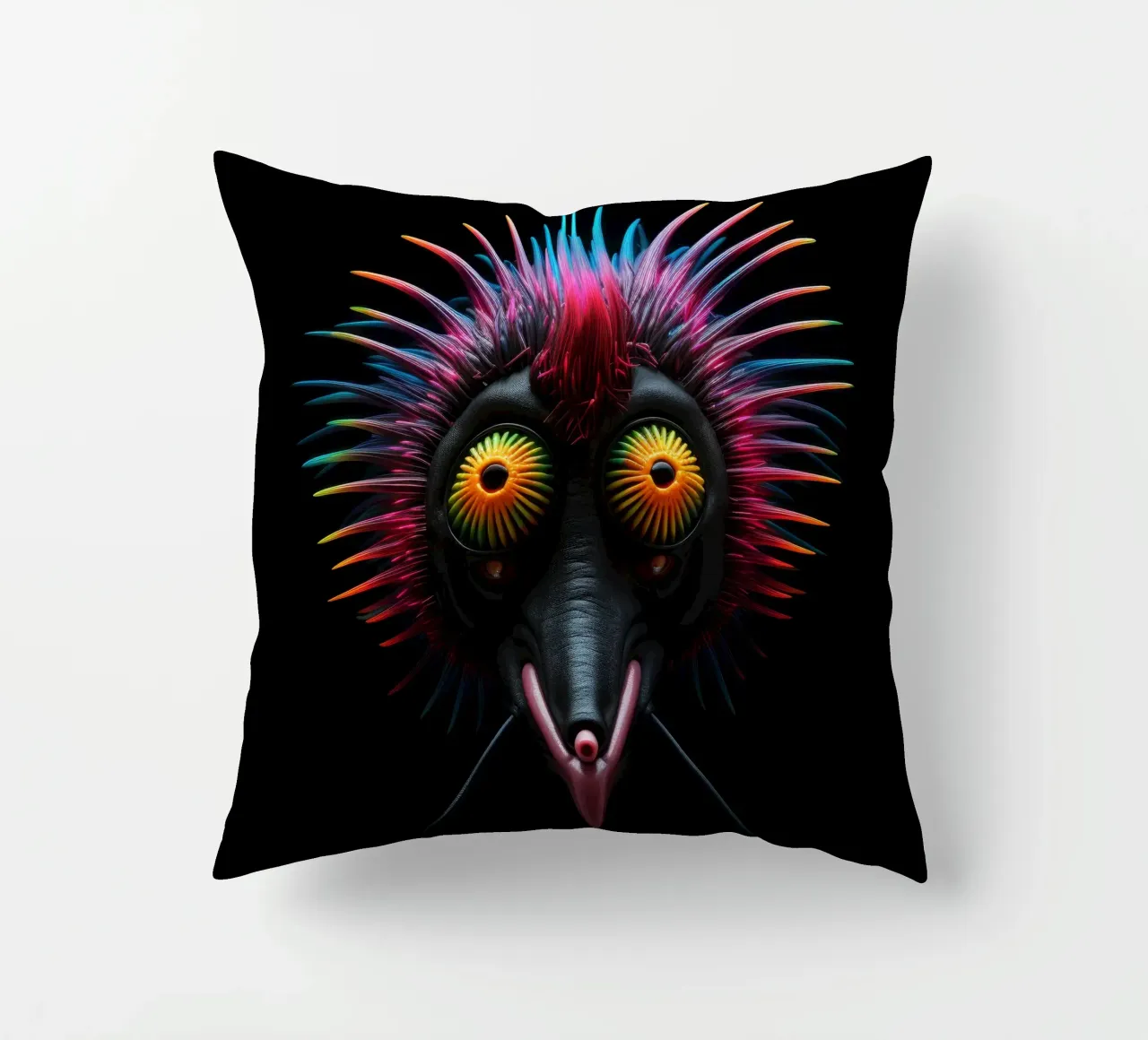 Neon incandescente Aye-aye cuscino da Animal Portraits