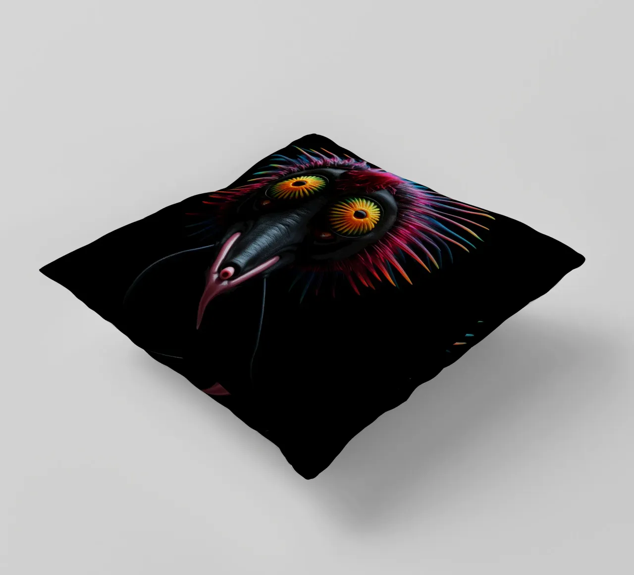 Neon incandescente Aye-aye cuscino da Animal Portraits