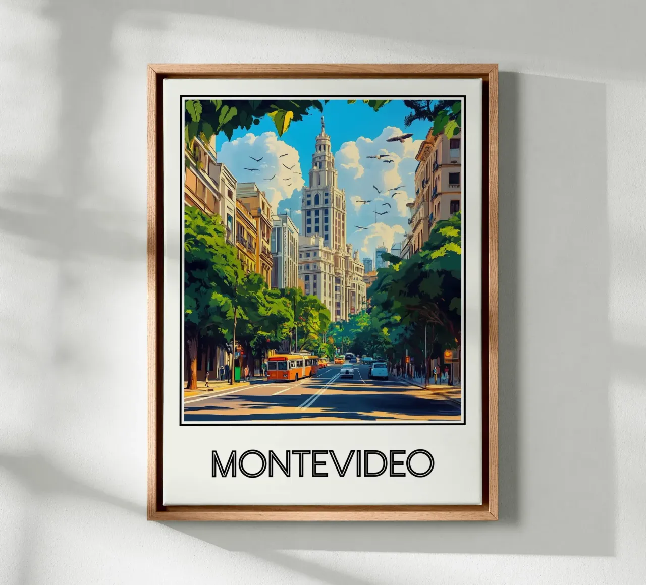 Montevideo tela con Cornice a cassetta da Frame the World