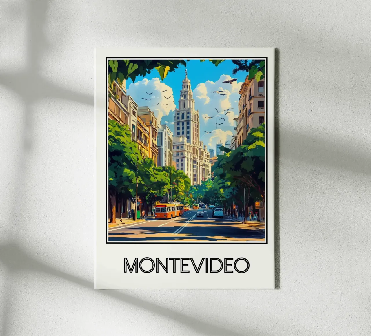 Montevideo tela con Cornice a cassetta da Frame the World