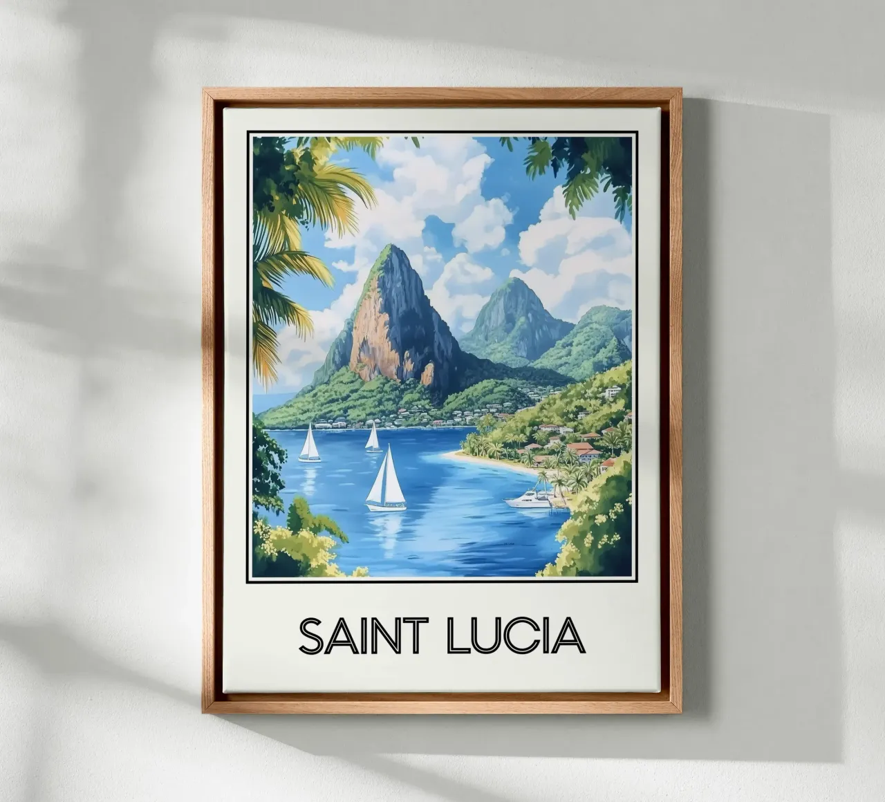 Saint Lucia canvas met Baklijst van Frame the World