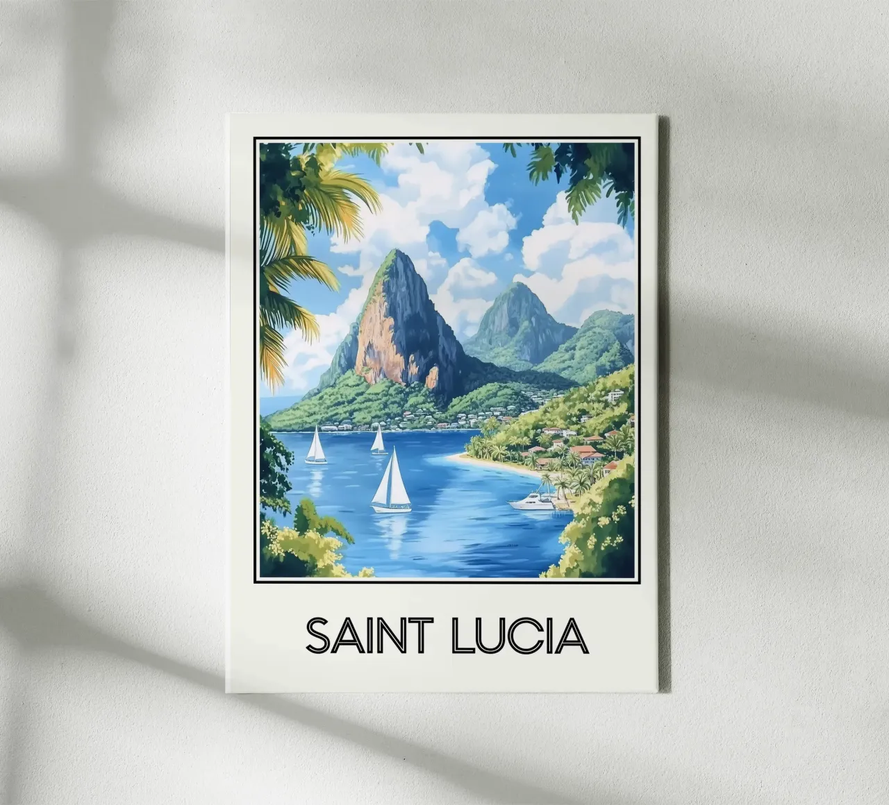 Saint Lucia canvas met Baklijst van Frame the World