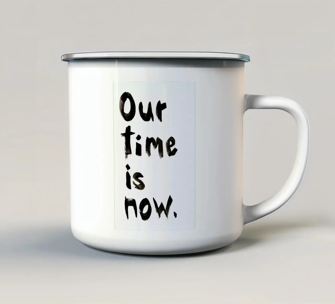 Our Time Is Now tazza in smalto da Farina Kuklinski