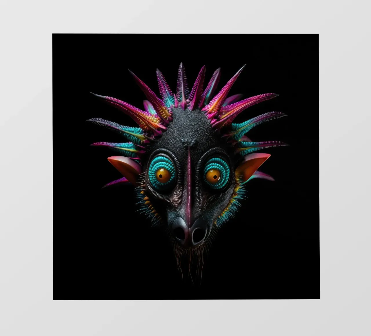 Neon incandescente Aye-aye pellicola backlit da Animal Portraits