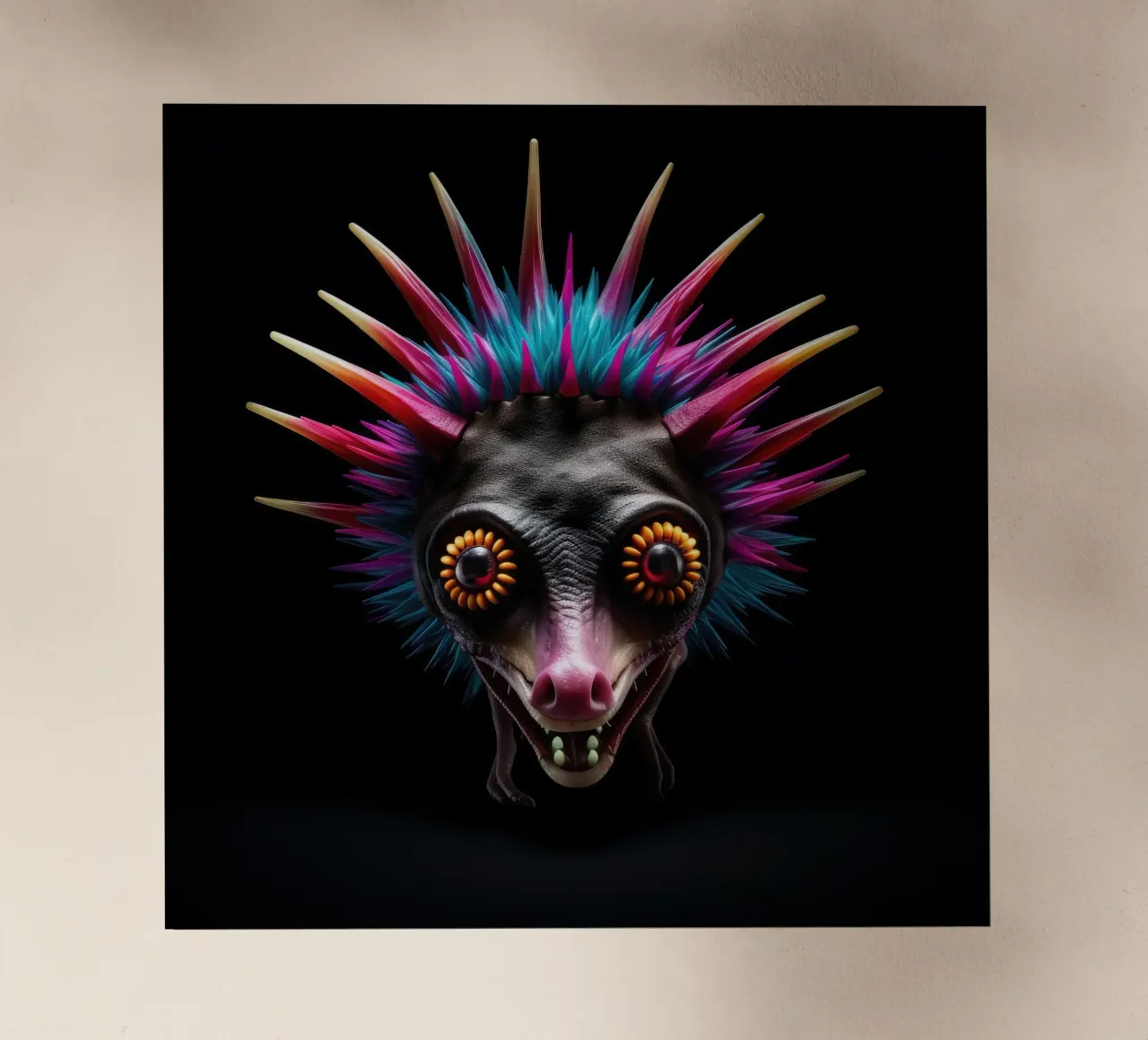 Neon incandescente Aye-aye pellicola backlit da Animal Portraits