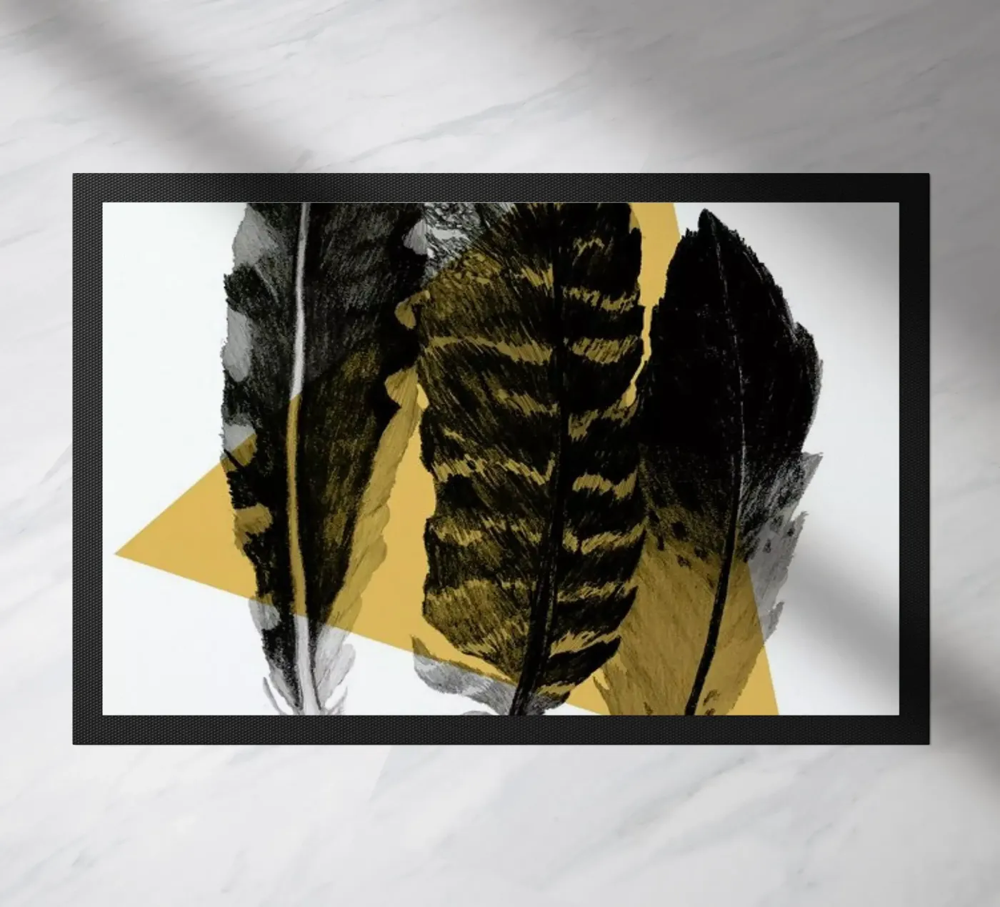 Feathers doormat by Morgan Kendall