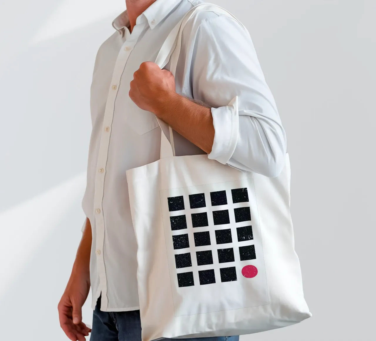 Blue Squares borsa in juta da LeDieg