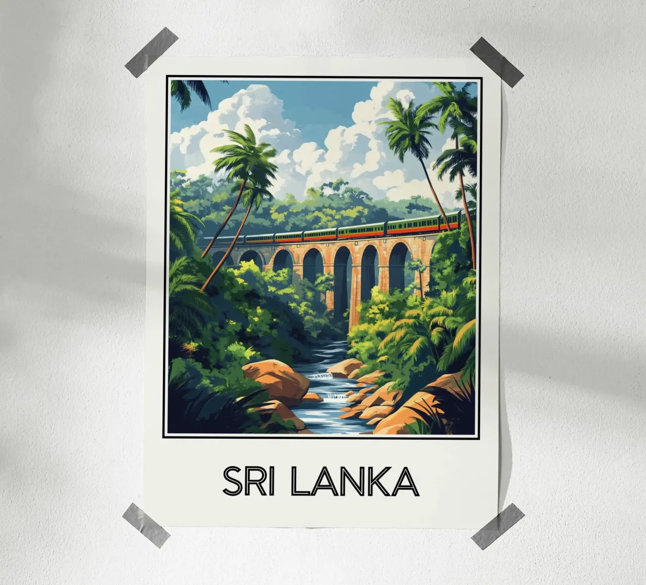 Sri Lanka poster con telaio in legno da Frame the World