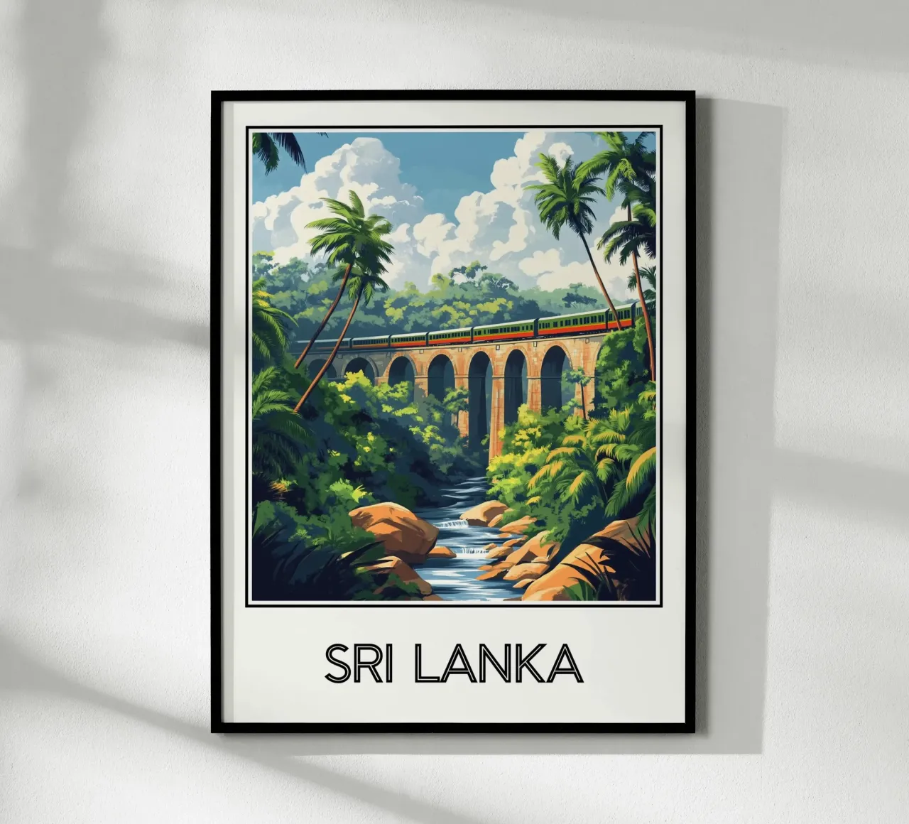 Sri Lanka poster con telaio in legno da Frame the World