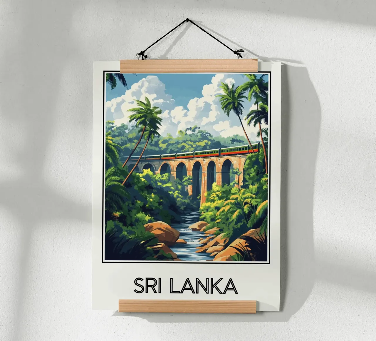 Sri Lanka poster con telaio in legno da Frame the World