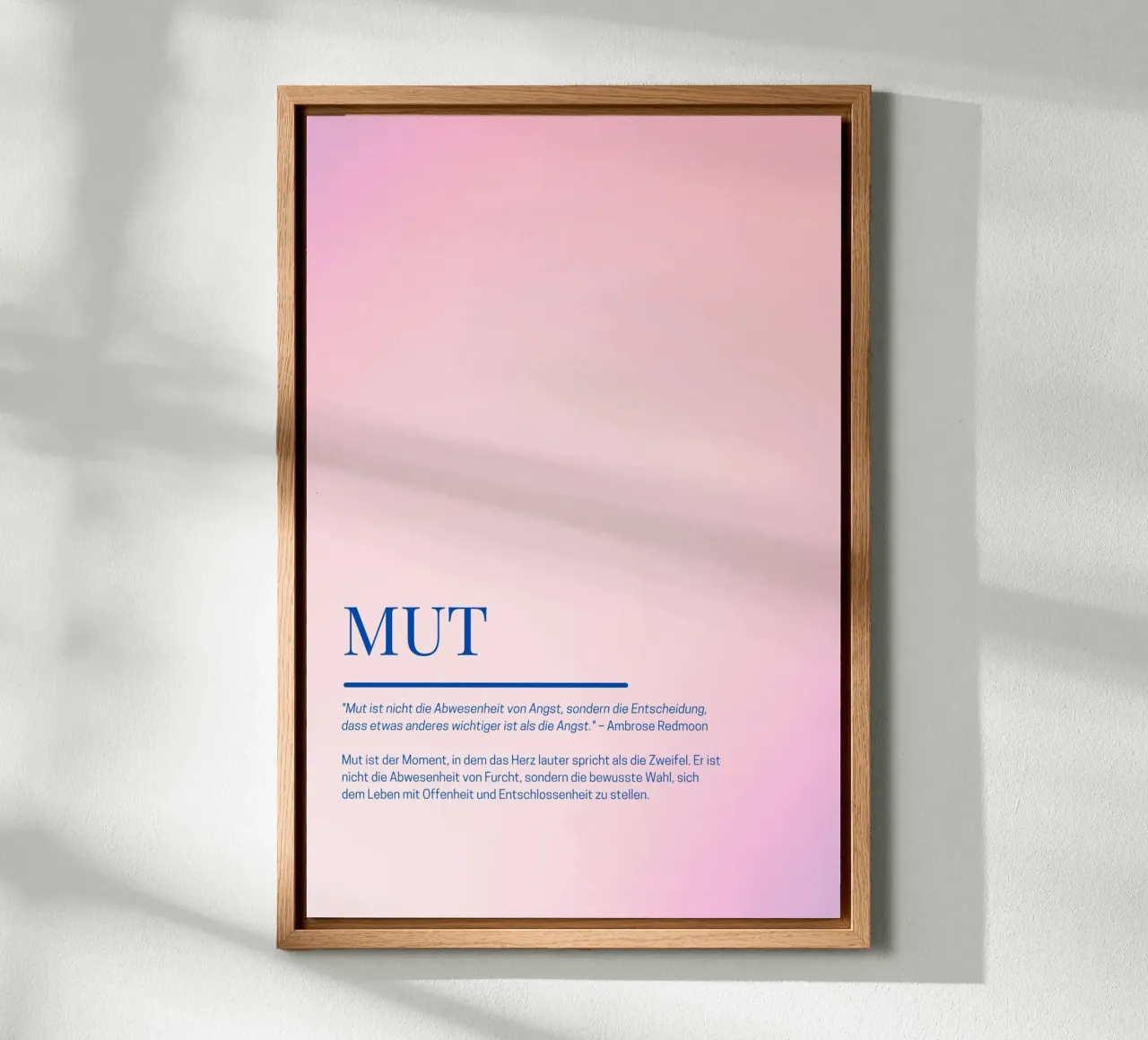 Achtsamkeits-Poster „Mut“ – Stärke beginnt in dir tela con Cornice a cassetta da Grünkraftwerk